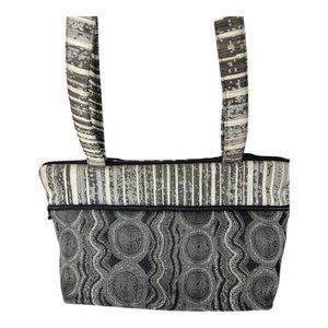 Maruca Fabric Designer Bag in Black & Gray‎